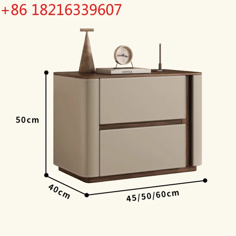 TAO Italian Elegant Bedside Table Minimalist Style Premium Modern Nightstands Space Saving Mesita De Noche Bedroom Furniture