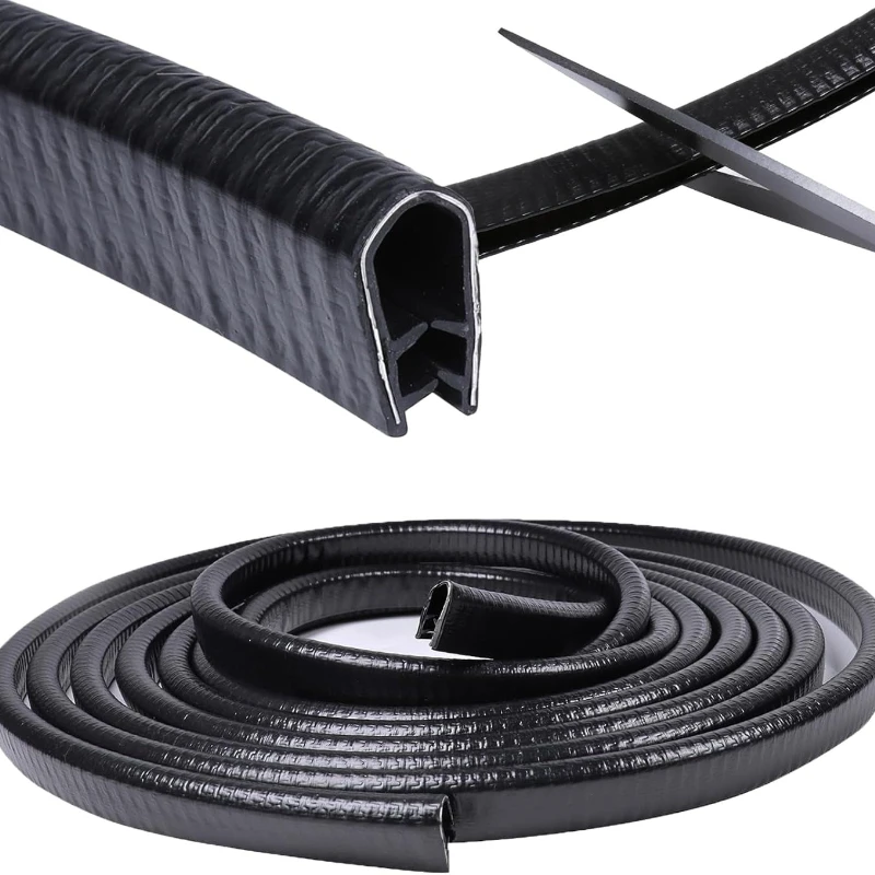 U Style Rubber Edge Trim Black Seal Protector Guard Pillar Strip w/ Metal Inside For Car Van Boat Truck Bonnet