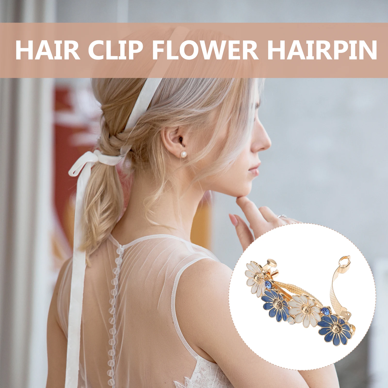 

Spring Hair Clips Daisy Design Metal Lightweight Durable Decorative Barrettes for Party Festival Travel Daily Wear Exquisite