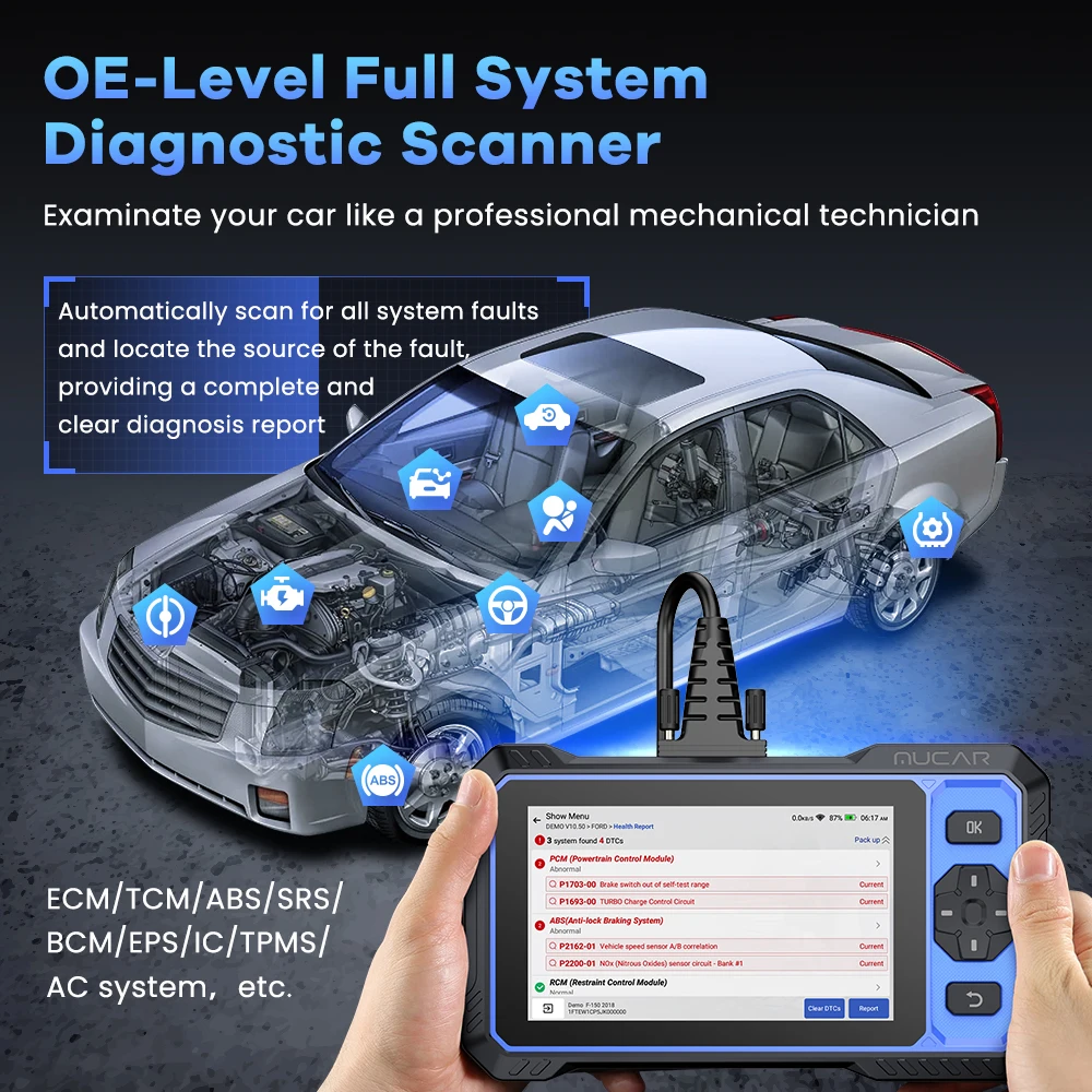 MUCAR 682 Car Diagnostic Tool CANFD OBD2 Scanner Bi-Directional Control 20 Reset Full System Diagnostic Free Update