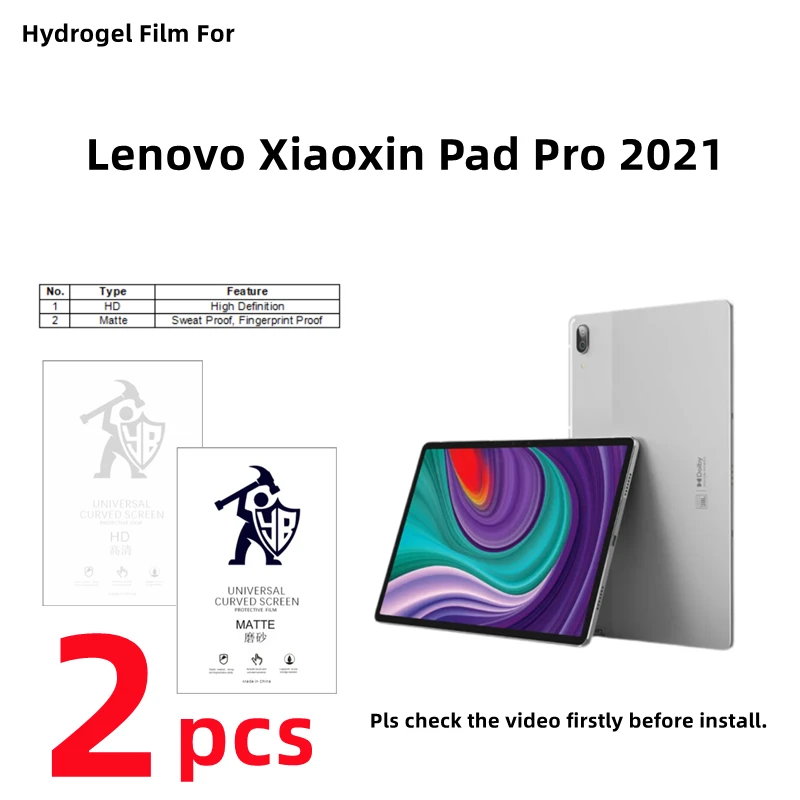 2pcs HD Hydrogel Film For Lenovo Xiaoxin Pad Pro 2021 Matte Screen Protector For Xiaoxin Pad Pro 2021 Clear/Frosted Full Cover