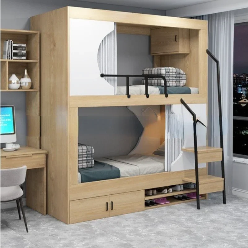 The product can be customized. students' solid wood bunk beds, dormitory beds,