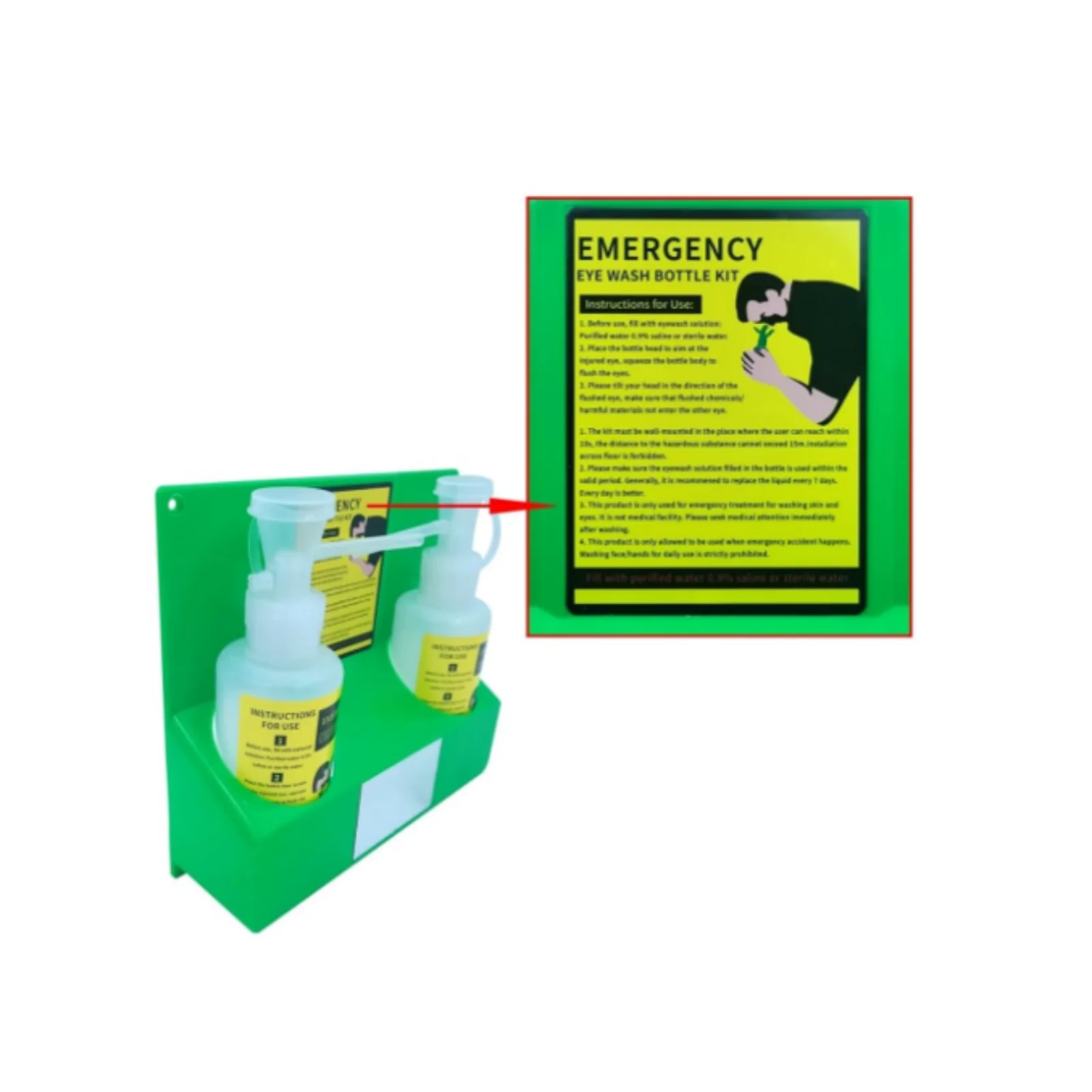 ISURE MARINE Eye Wash Station Portable Emergency Eye Wash Kit,  With Mirror & Emergency Sign, Safety  Eye Washing Equipment view 6