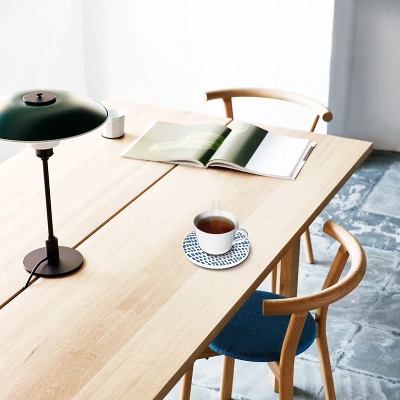 Pedra cerâmica com suporte de cortiça antiderrapante isolamento térmico tapete de mesa porta-copos absorventes para bebidas conjunto de 6