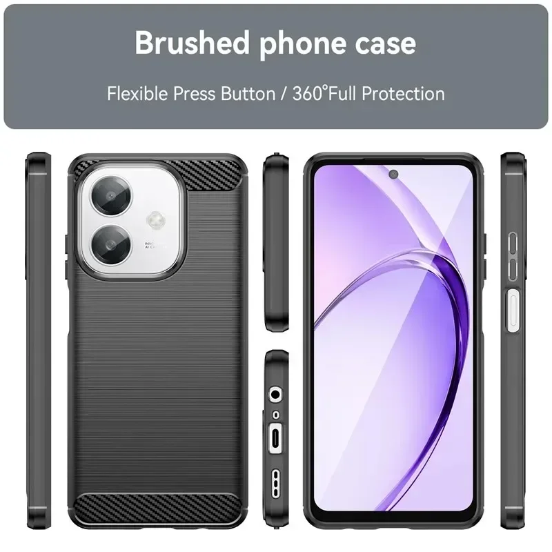 Skinlee For OPPO A3X 4G/5G Case Carbon Fiber Brushed Texture Matte Soft Cover For OPPO A3 Pro 5G Back Casing