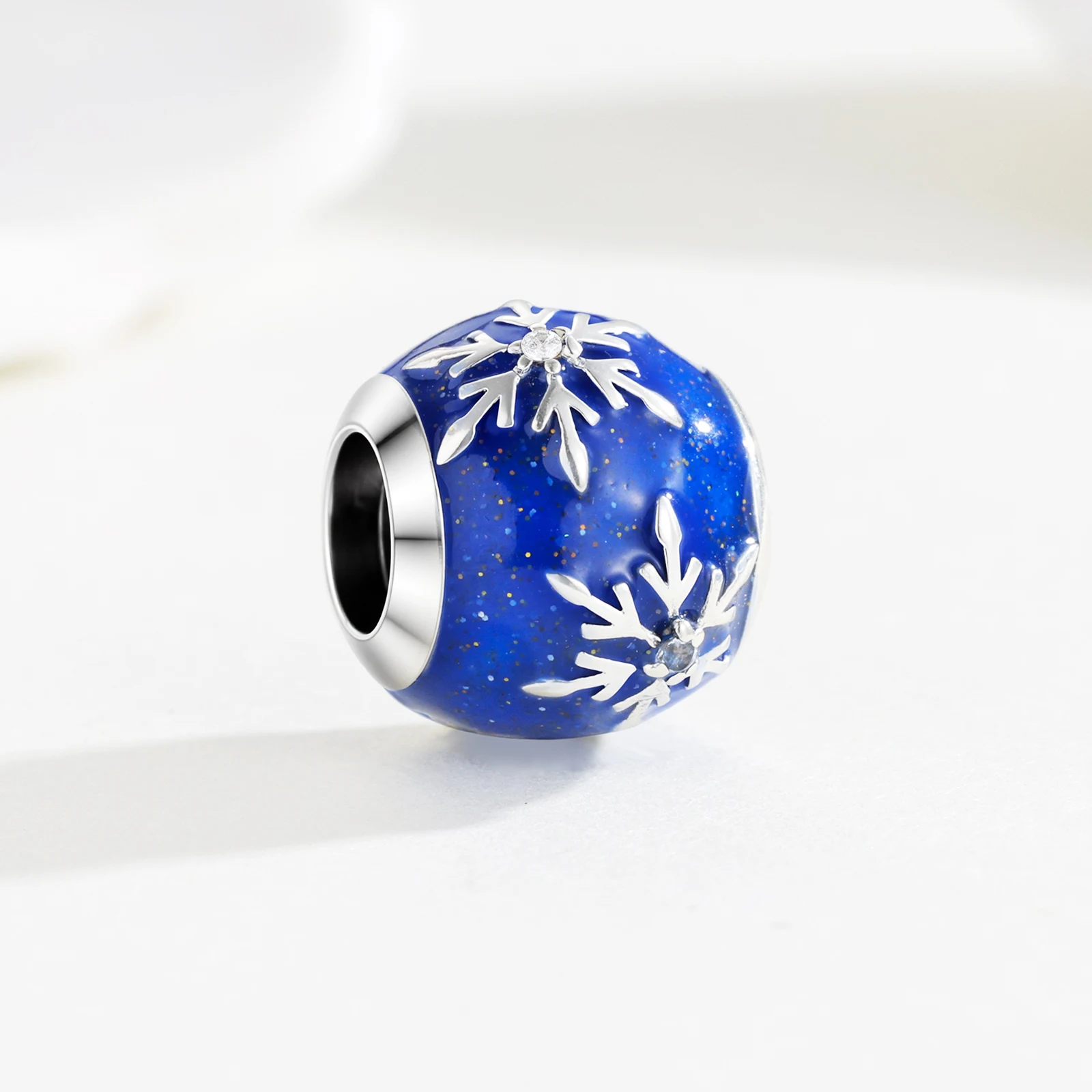 New Snow Charms Cute Christmas Blue Pendants Snowy Night Bead For Making DIY Handmade DIY Findings Accessories Necklace Jewelry