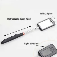 360° Inspection Mirror LED Light Telescoping Mirrors Extend Mechanic Tools Inspection Mirror Telescopic Handle Repairing Tools 3