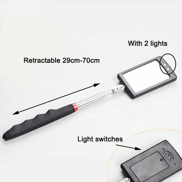 360° Inspection Mirror LED Light Telescoping Mirrors Extend Mechanic Tools Inspection Mirror Telescopic Handle Repairing Tools 3 360° Inspection Mirror LED Light Telescoping Mirrors Extend Mechanic Tools Inspection Mirror Telescopic Handle Repairing Tools 3