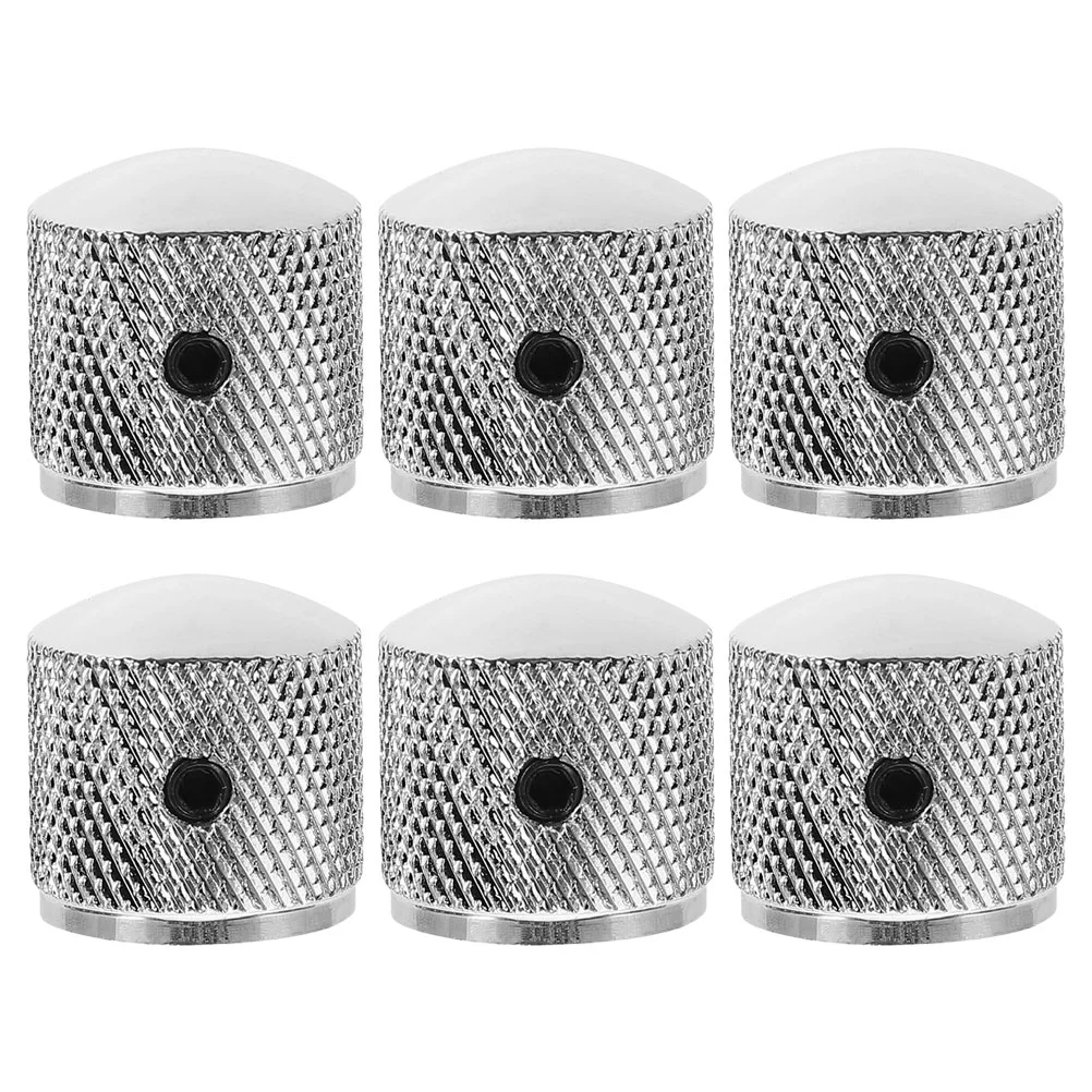 

6 Pcs Volume Amplifier Knob Guitar Control Electric Knobs Accessories Tuning Silver Metal Accessory