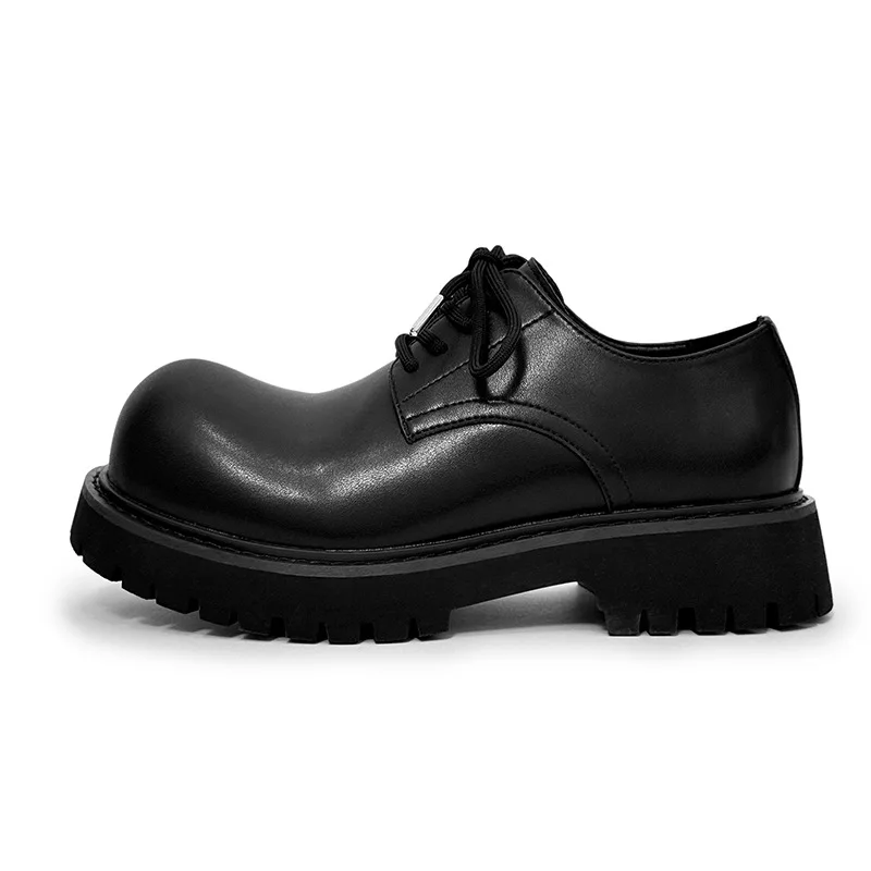 Men Shoes Derby Casual Retro Leather Platform IncreasingThick Sole Ankle Boots Vintage Brand Luxury Designers Sneakers Gothic