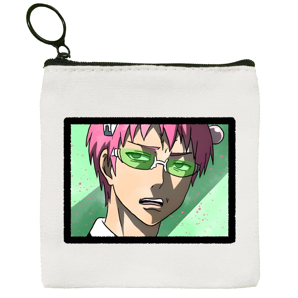 Saiki K Kusuo No Psi Nan قماش محفظة نسائية للعملات المعدنية مخلب الطباعة القماش محفظة نسائية للعملات المعدنية طالب حالة التخصيص