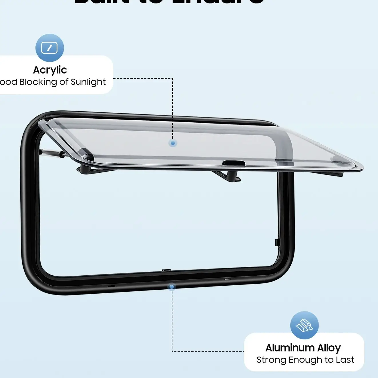 Ventana para RV de 700*400cm, Ventana Lateral para Autocaravana, Ventana de Aluminio con Mosquitera, Protección Solar, Privacidad, 80-85 °