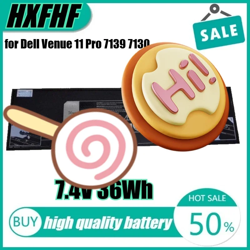 

7.4V 36Wh HXFHF Laptop Battery for Dell Venue 11 Pro 7139 7130 VT26R 451-BBGS VJF0X XNY66 2ICP7/53/105