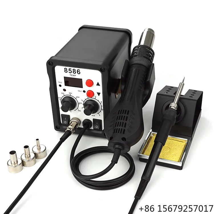 Hot Sellers  Digital Display Heat Gun Soldering Station Soldering Iron Two-in-One Rework Station Hot Air Gun