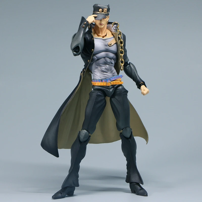 Nova figura de ação anime jojo's bizarre adventure grande kujo jotaro estrela platina actionfigure pvc modelo boneca caixa colorida presente do menino