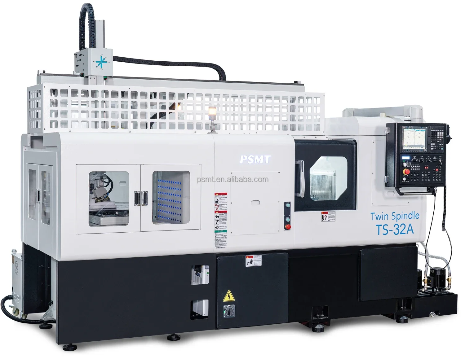 System PSMT TS-32A  Double Spindle Double Gang Tool Precision CNC Lathe