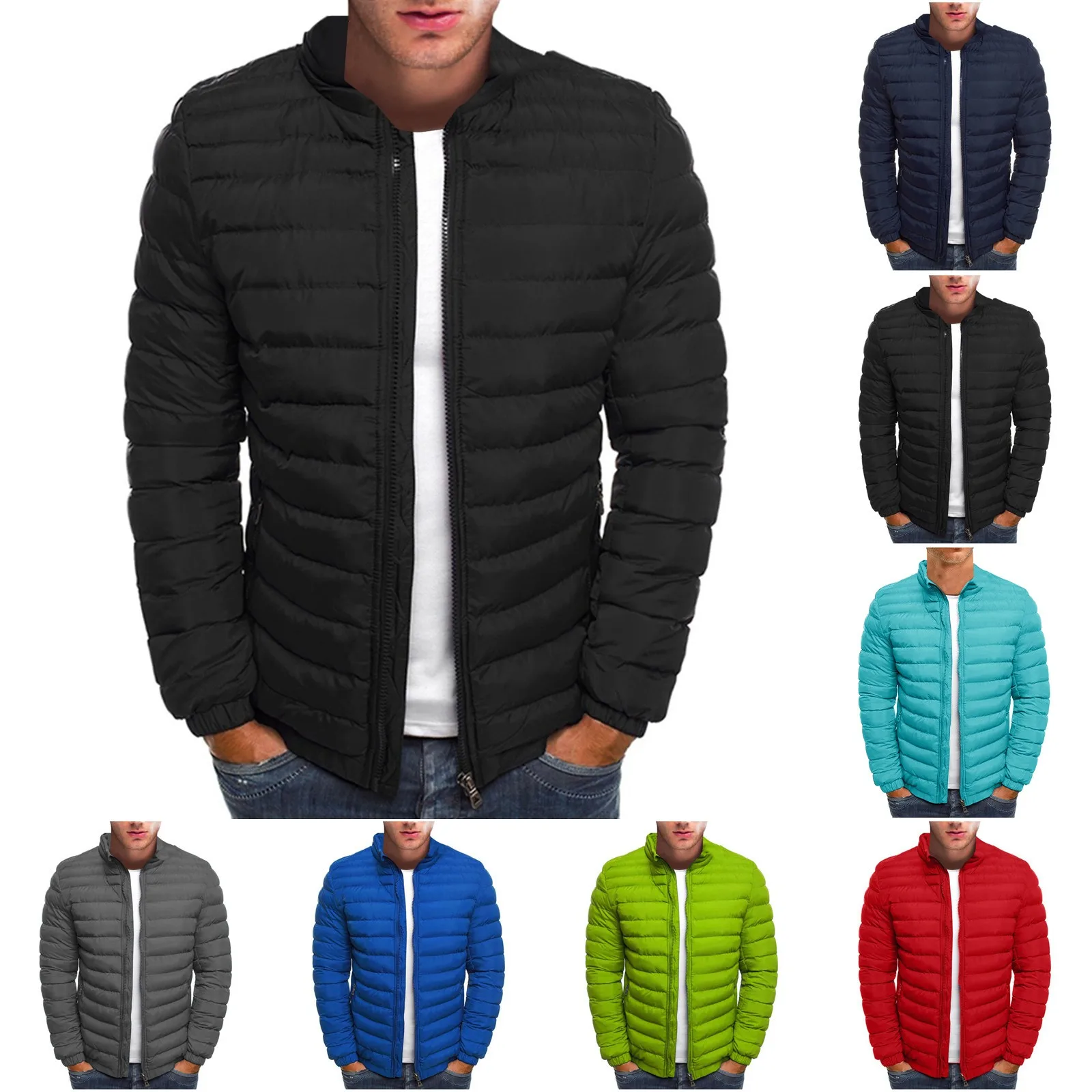 Odzież Casual Sportowa Wiatrówka Piesze Wycieczki Outdoor Odzież wierzchnia Mężczyźni Płaszcz zimowy Ciepły Slim Fit Gruby płaszcz Casual Kurtki Bluzka Zip