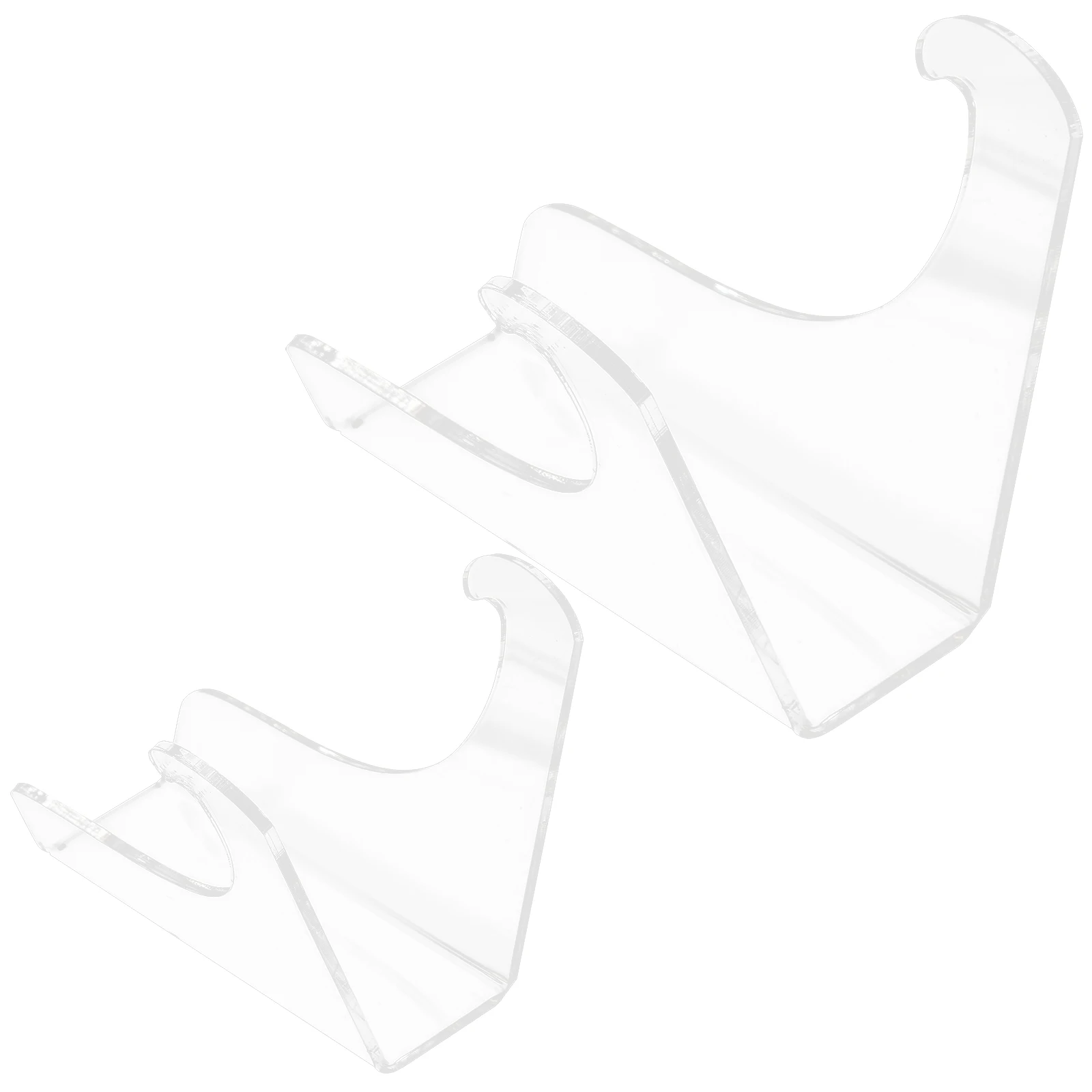

2pcs Acrylic Stand Transparent Easel For Artwork Photo Plate Collection Acrylic Shelf Desktop Shelf Rack Organizer