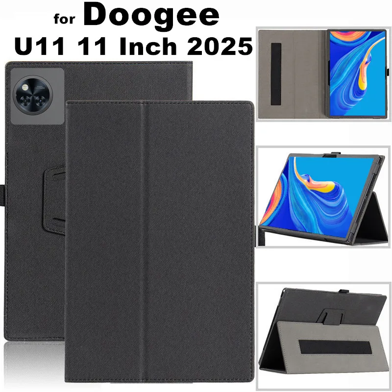 for Doogee U11 11 Inch 2025 Cover Flip Foldable Magnetic Leather Stand Full Body Protective Case With Hand Holder