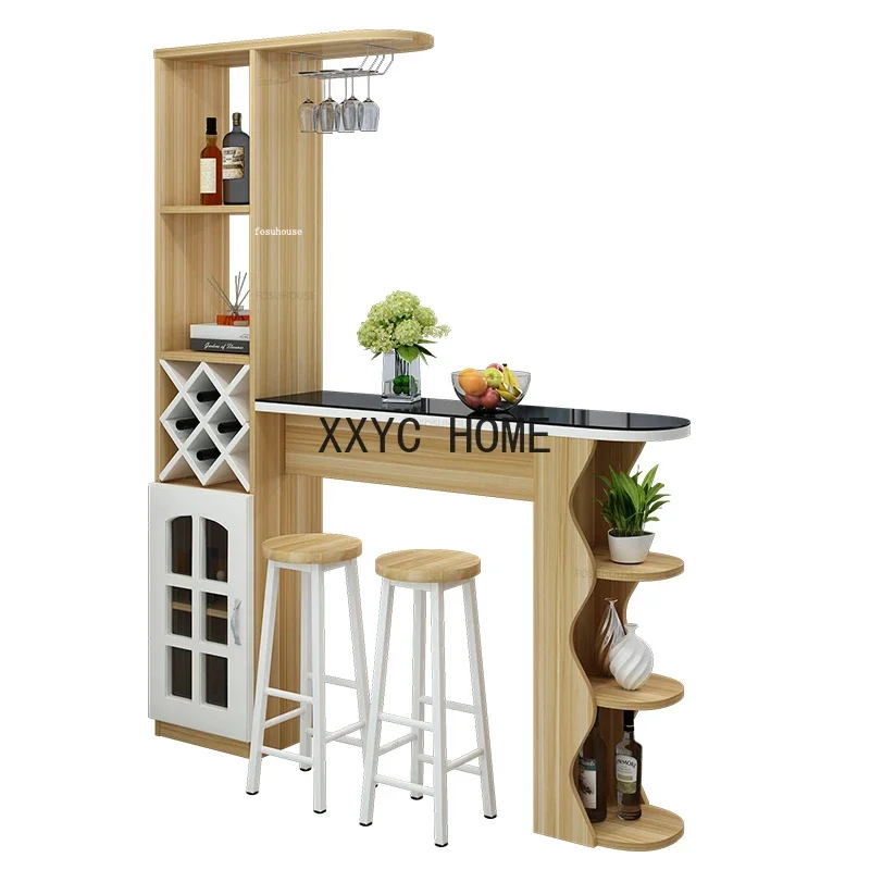 

Light Luxury Wooden Bar Tables Simple Kitchen Furniture Home Living Room Porch Cabinet Modern Wine Cabinet Integrated Bar Table