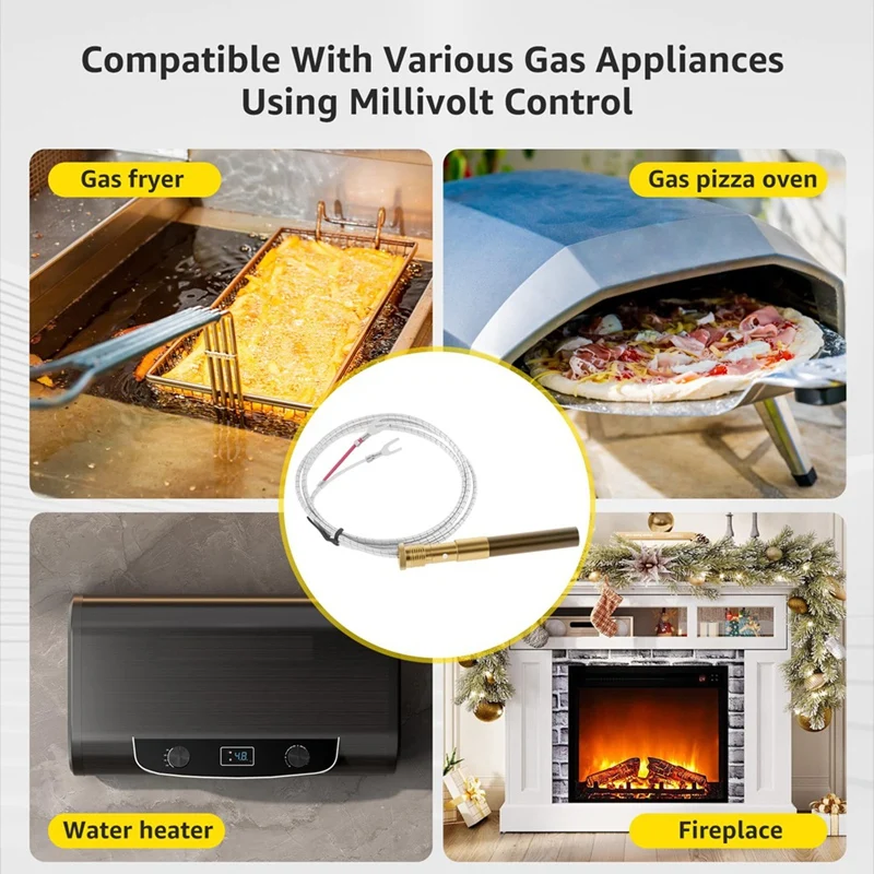 35" Thermopile Generates 750 Millivolt Thermopile Generators Assemblies Gas Fryer Cluster Thermocouple Fryer Parts