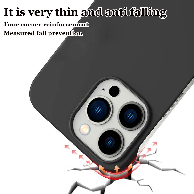 Ultra fino sem moldura pc à prova de choque caso de telefone duro para iphone 15 14 13 12 mini 11 pro max x xr xs se 2 7 8 plus fino capa dura