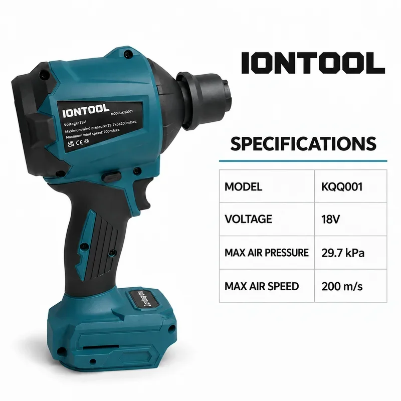 IONTOOL Brushless Cordless Air Duster 29.7kpa For Laptop Cleaning and Board Dusting and Fan Dust Removal and Console Cleaning