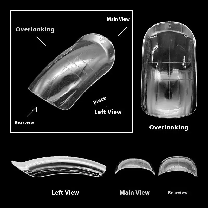 أشكال أظافر مزدوجة لأصابع القدم لتقوم بها بنفسك تمديد جل أظافر أشكال مزدوجة قابلة لإعادة الاستخدام غطاء كامل قوالب أكريليك أشكال علوية 15 مقاسًا #5