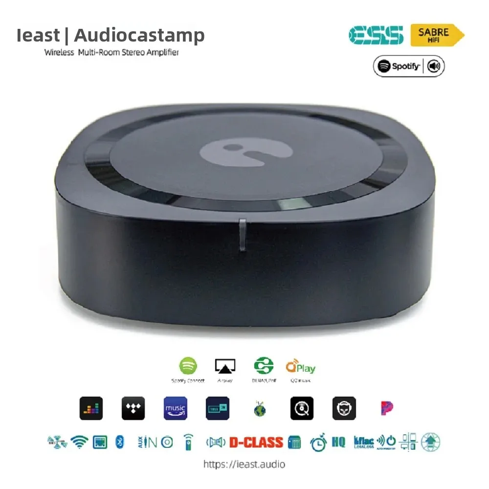 Audiocast AMP80 BT5.0 لاسلكي متعدد الغرف مكبر صوت استيريو استقبال مع التناظرية محوري Aux RJ45 ل سبوتيفي Airplay DLNA المد والجزر #1