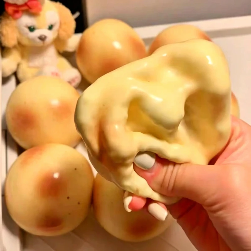 Crunchy Potato Stress Ball Block‑Filled Inner Core Soft Squeeze Squishy Toy Produce ASMR Sound When Squeezed  Anxiety Relief