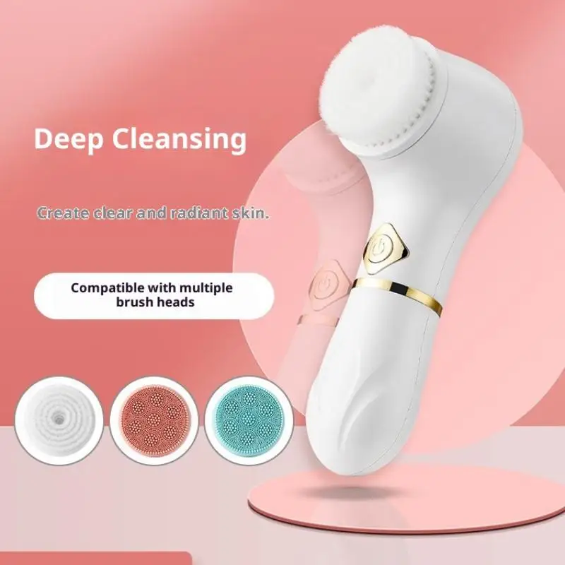 3 في 1 الكهربائية سيليكون فرشاة الوجه الأنظف الاهتزاز الدورية تدليك المسام التطهير أداة مقاوم للماء الجمال أداة