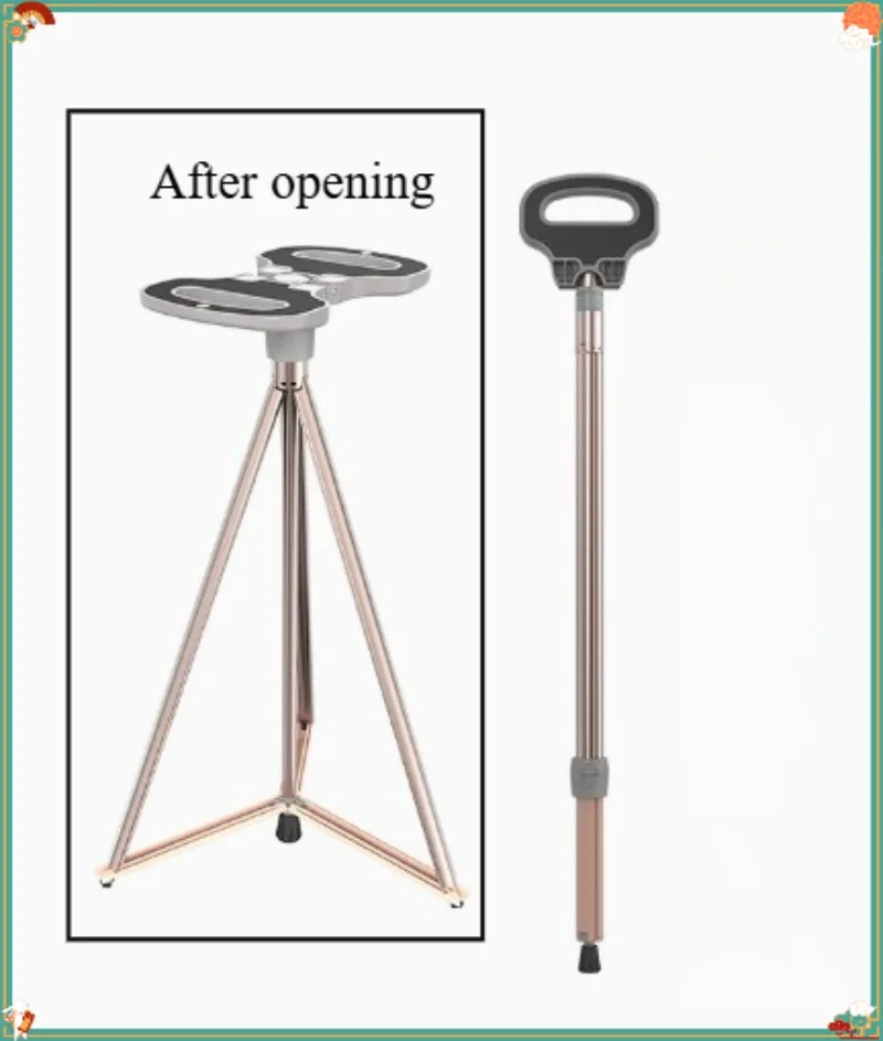 Multifunctional Folding Hiking Pole, Anti-Slip Walking Stick for Elderly Pregnant and Disabled People Outdoor Hiking Travel