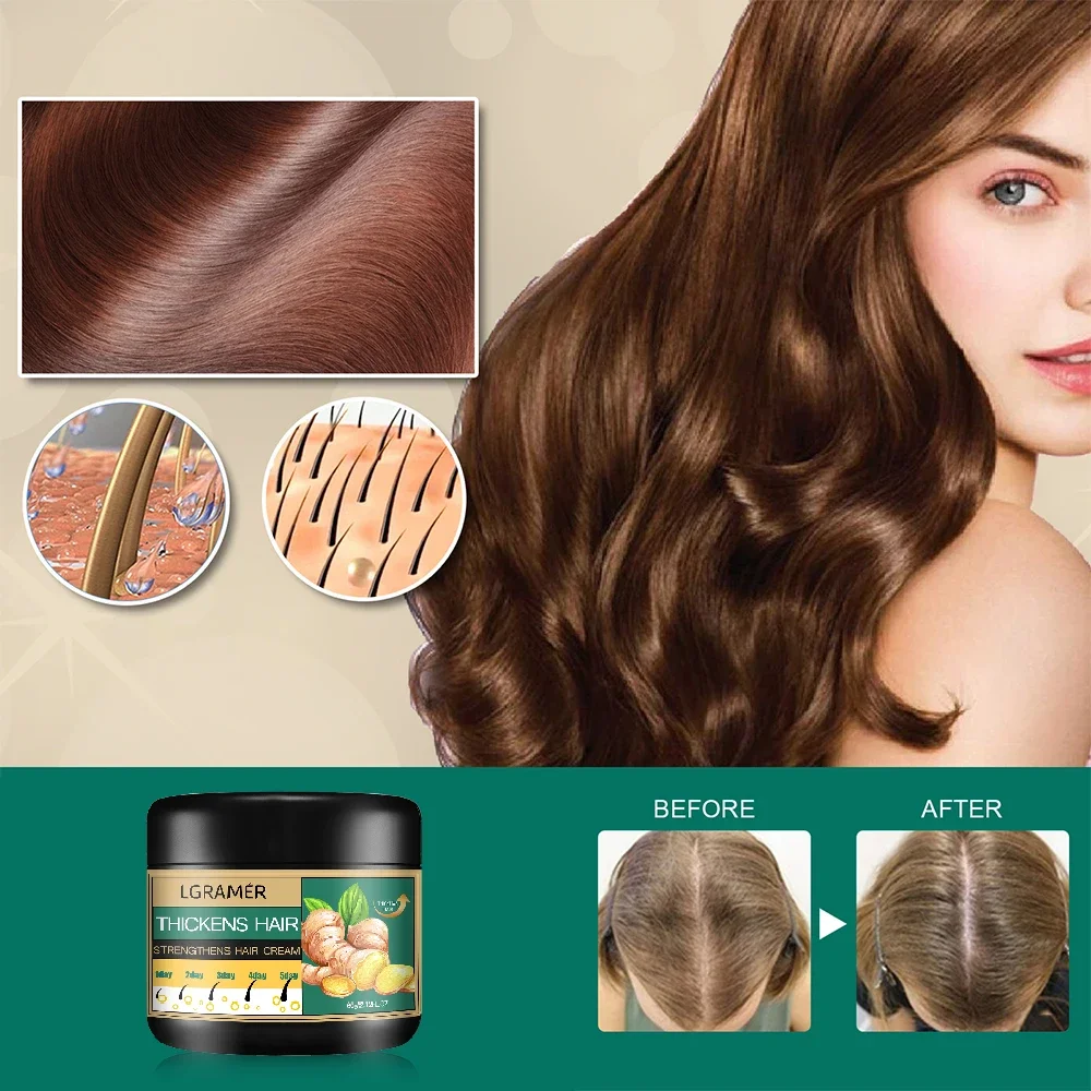 Hair Growth Cream Ginger Alopecia Regrowth Repairing Prevent Hair Loss Baldness Treatment Dense Strengthener Hair Care Products