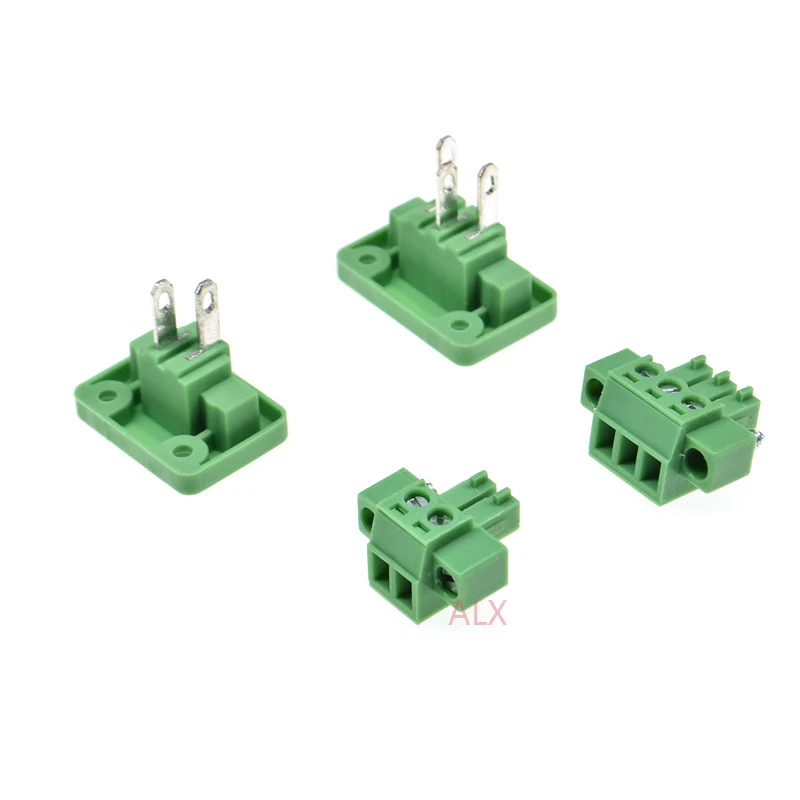 3SETS 15CDGV 2/3/4/5/6/8 pin 3.81MM pitch pluggable screw terminal block 3.81 PLUG TYPE pcb connector with Flange PLUG + SOCKET