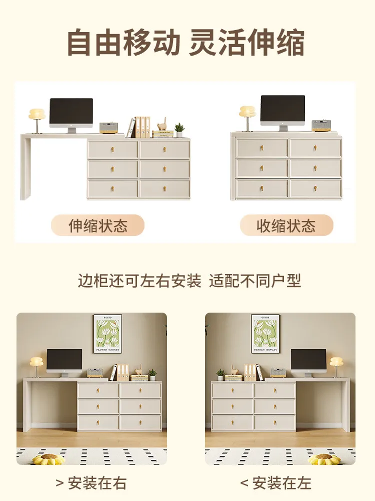 Double desk study table corner computer table bedroom household long writing  chest dresser integrated table