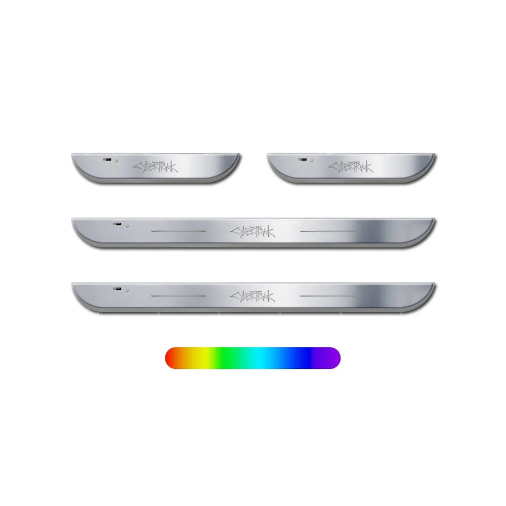 

Car Welcome Light Car Door Sill Scuff Plate with Led light For Tesla Cybertruck 2024-2025 4pcs