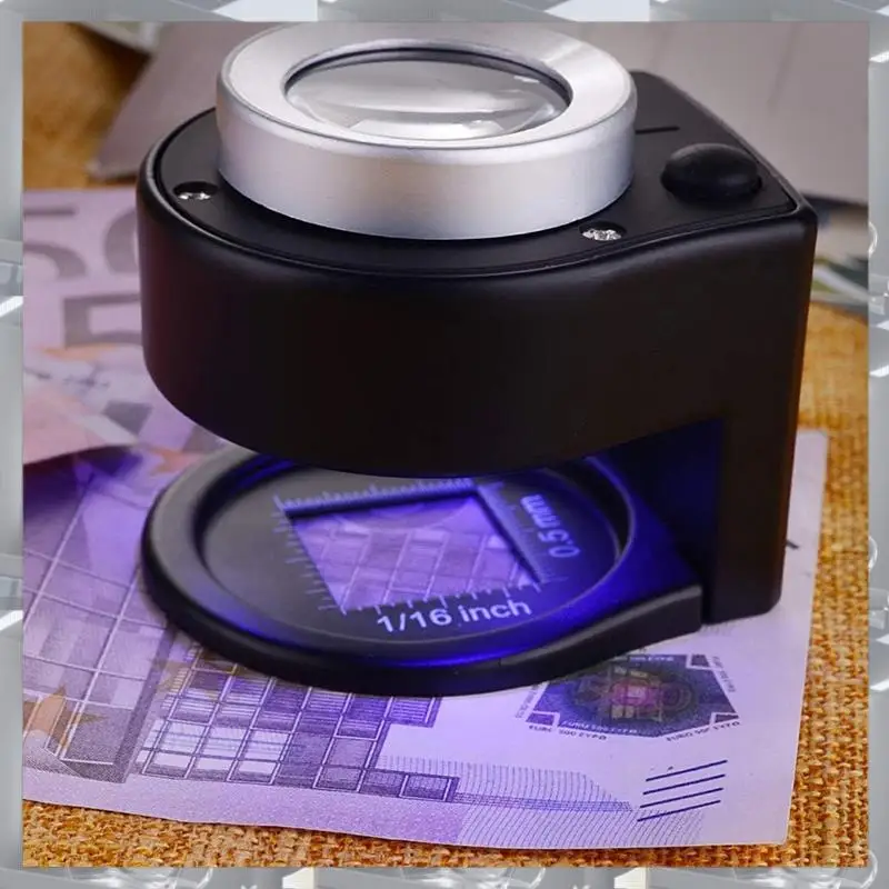 

Лидер продаж-30X лупа-лупа и мини-микроскоп 60X, настольная портативная металлическая лупа, складная шкала, увеличительное стекло для шитья, 3