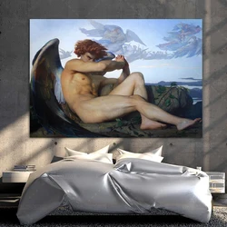 Pintura en lienzo del ángel caído de Alexandre Cabanel, póster cristiano religioso, arte de pared, decoración