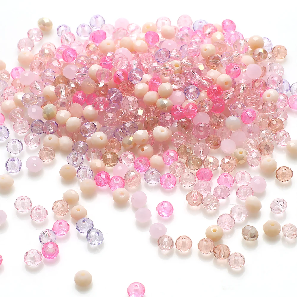 500 stks/partij 4MM AB Kristalglas Rondelle Facet Losse Spacer Ronde Kralen voor DIY Maken Ketting Armband Sieraden accessoires