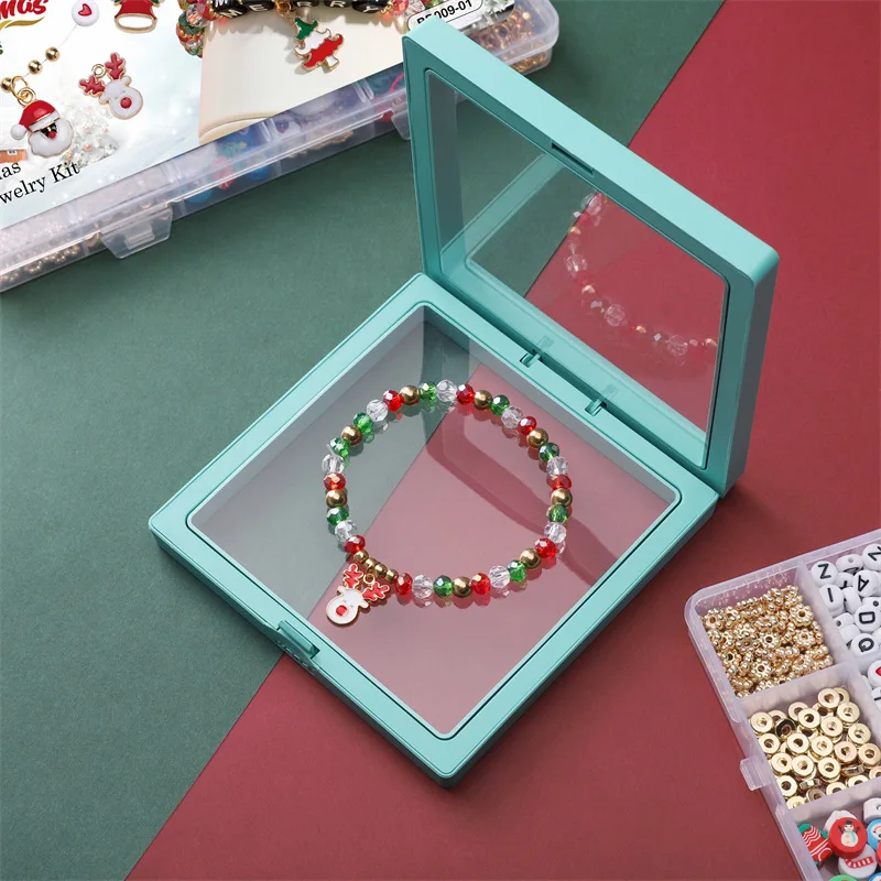 24 Squares Christmas Themed Series Box Set Unique Scattered Beads Handmade Diy Jewelry Bracelet Earrings Accessory Holiday Gifts
