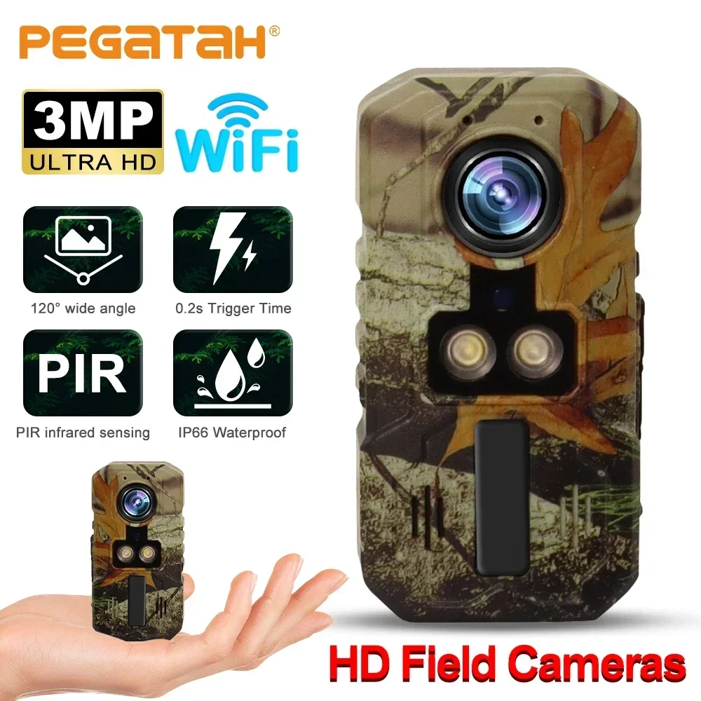 3MP WiFi Cameras Low Power Outdoor Security Camera PIR Human Body Sensing Two Way Audio 940Nm IR Cam Built-In 3000mAh Battery