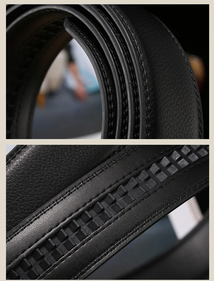 Herren- und Damen-Gürtel ohne Schnalle aus PU-Leder, 2,4 2,8 3,0 3,5 cm Ersatz-Taillengurt für Automatikschnallen zur Täglichen Nutzung – Detail 7