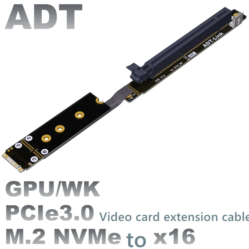 新しい2018グラフィックカード延長ケーブル非USB,m.2からx1カード,nカード,フルスピード,ADT-LINK pcie 3.0x1 8gbps