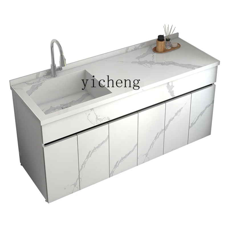 

ZK integrated rock slab space aluminum balcony laundry cabinet combined pool basin aluminum alloy bathroom cabinet