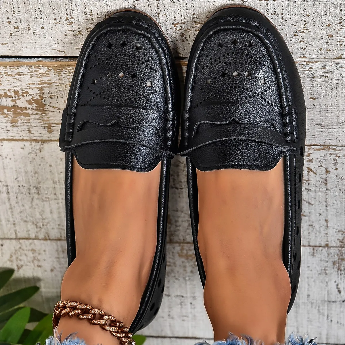 Vrouwen Flats Echte Leren Schoenen Vrouw Platform Casual Dames Loafers Ondiepe Slip On Schoenen Vrouwen Verpleegster Dames Schoenen