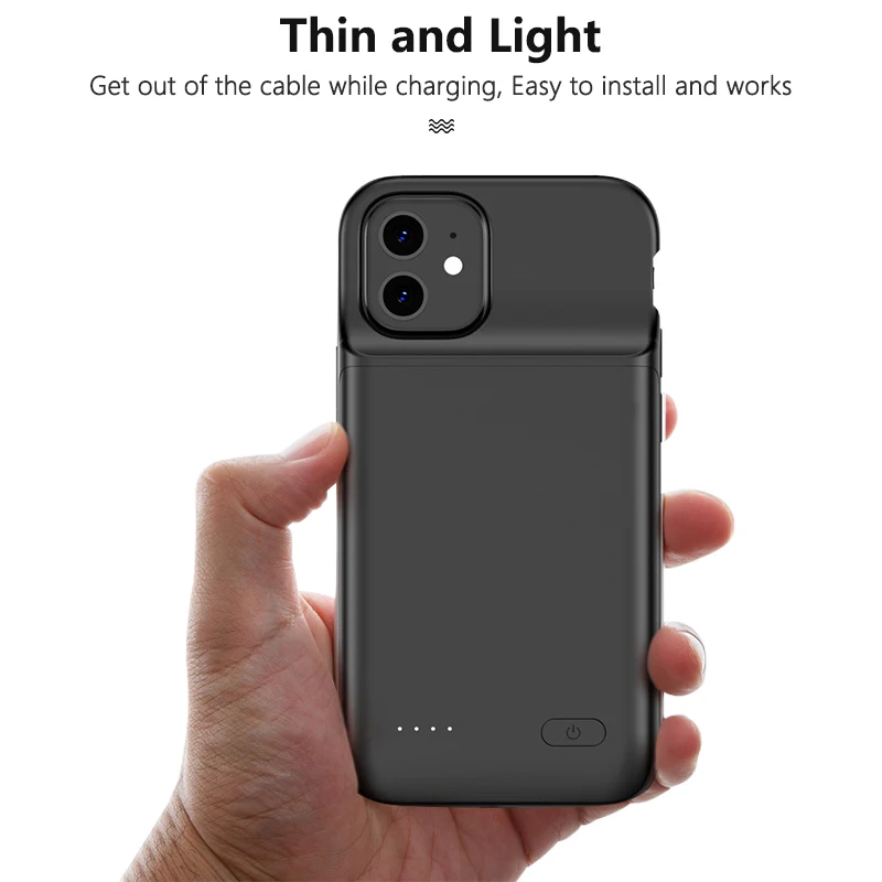 Battery Charger Case For iPhone 13 Pro Max 13 Mini Charging Case For iPhone 12 Pro Max 12 Mini Portable Power Bank Charger Cover