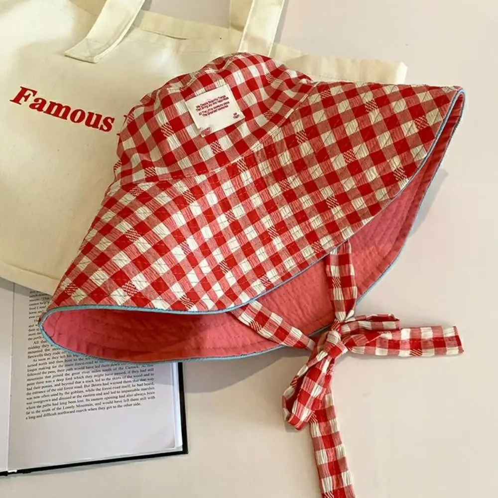 أزياء الصيف منقوشة غطاء دلو على الوجهين واسعة حافة واقية من الشمس قبعة التعادل حزام قبعات الصياد الحلو في الهواء الطلق