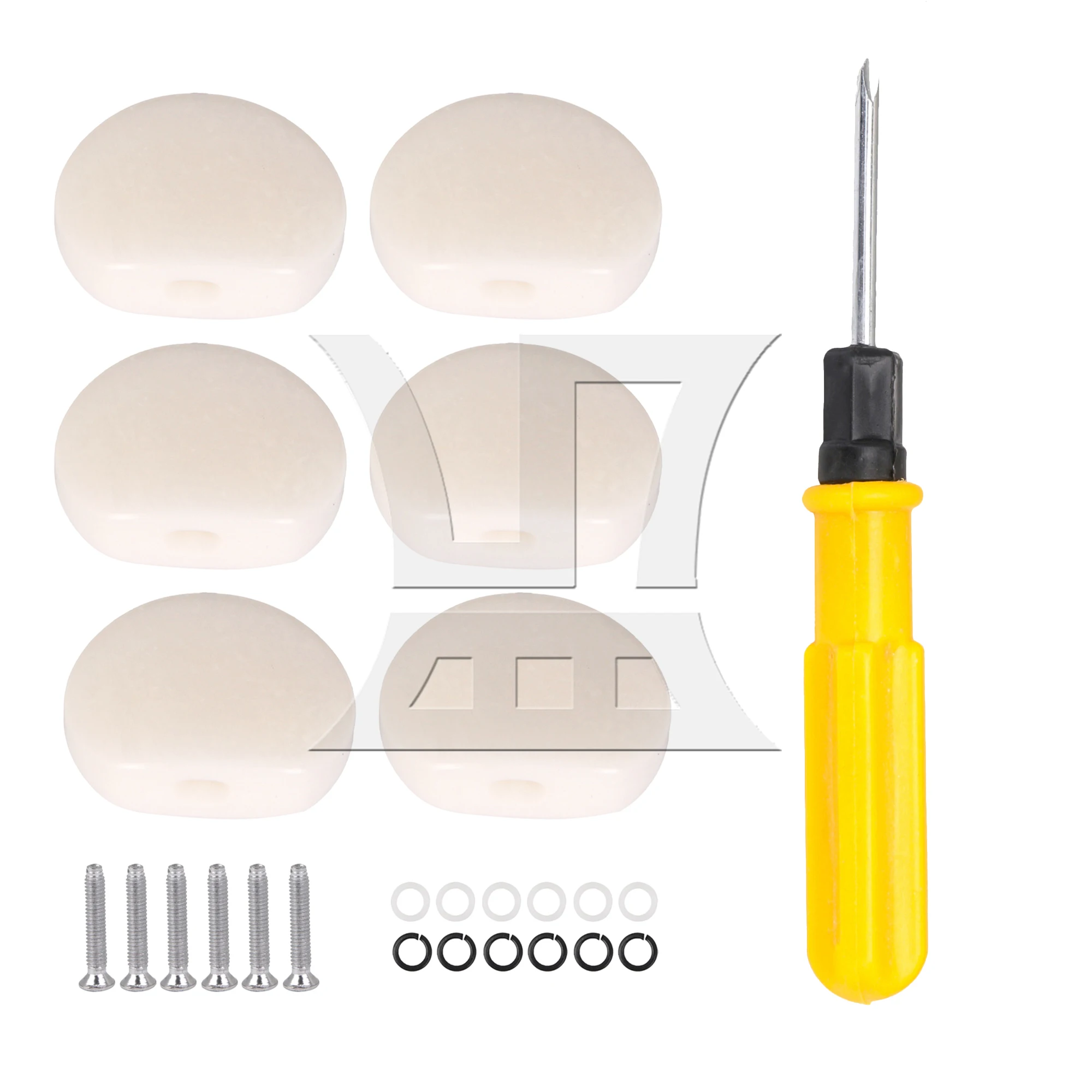 

Yibuy 6PCS Ukulele Oval Shape Tuning Key Buttons Guitar Tuner Knobs 0.16" Hole Dia