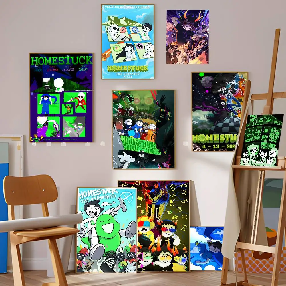 Popular Internet Anime H-Homestuck Anime Posters Sticky Waterproof Paper Sticker Coffee House Bar Kawaii Room Decor