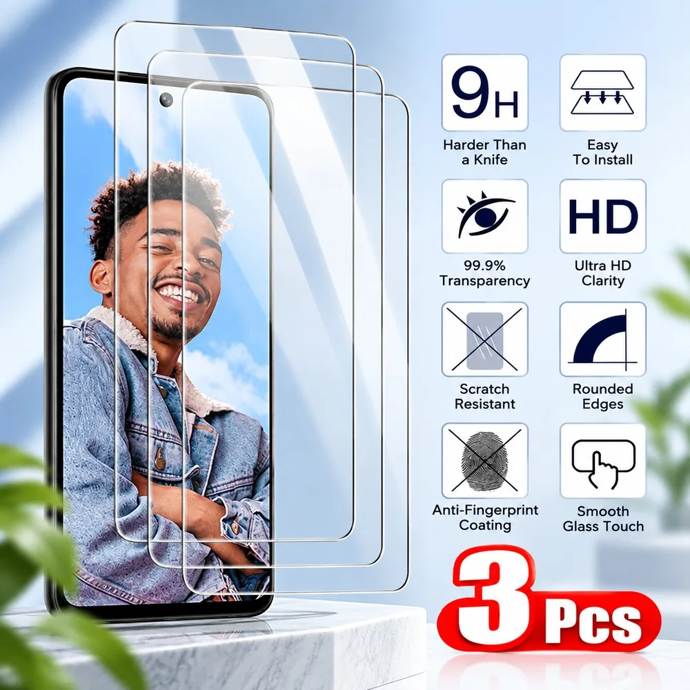 3Pcs Tempered Glass For Realme 9 9i 9 Pro 9 Pro+ 10 4G 10 Pro Screen Protector For Realme 5 5 Pro 6 6 Pro 7 7 Pro 8 8i 8 Pro